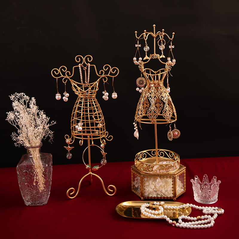 ตกแต่งบ้านสไตล์ยุโรป Wrought Iron รุ่นเครื่องประดับ Rack ขาตั้งแสดงเครื่องประดับ Creative แสดงผล Props บทความตกแต่ง